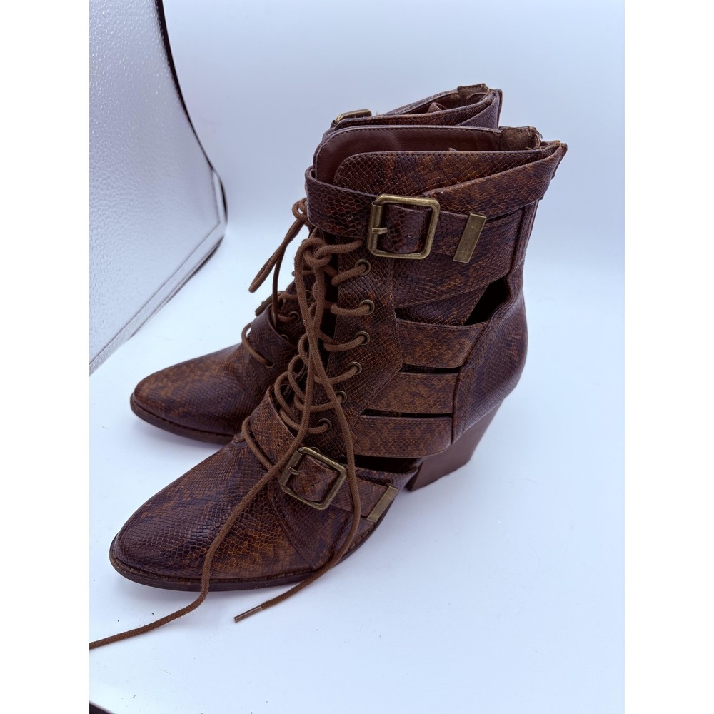Coconuts By Matisse Boots Womens Size‎ 8 Brown Getty Ankle Block Heel Booties